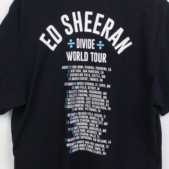 Ed Sheeran Shirt Mens XL Black Divide World Tour Tee - Picture 5 of 7